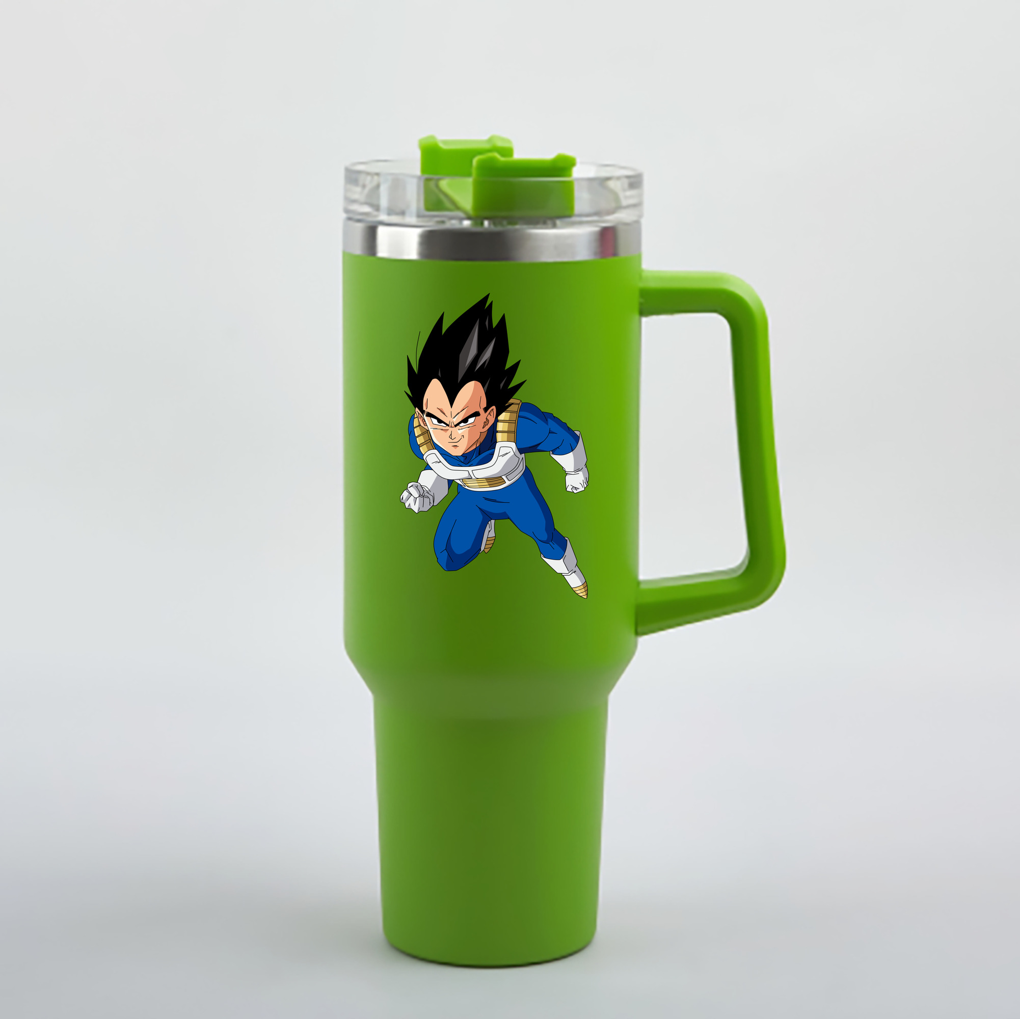 （画像用） ドラゴンボール ベジータ四世（Bejīta Yonsei）DRAGON BALL Vegeta IV 1200mL車用タンブラー - クリスタルステッカー（プラスチックストロー付き）